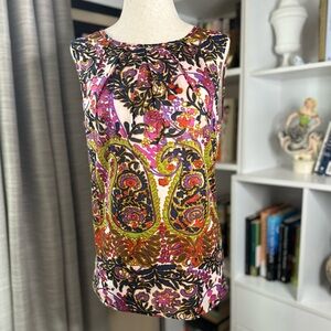 Talbots Multicolor Paisley Top